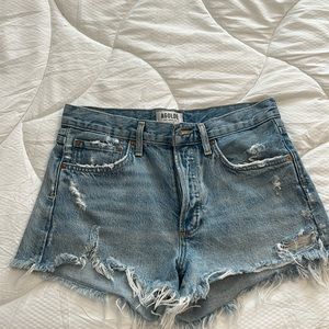 Agolde distressed denim shorts. Size 26.